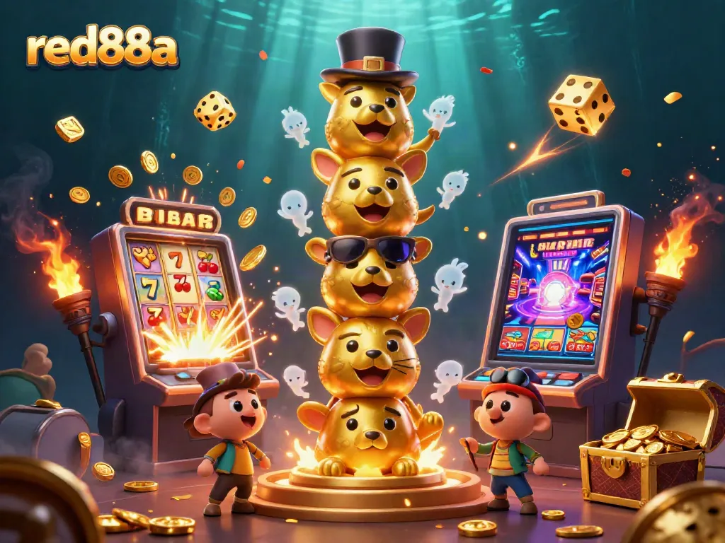 Experience thrilling casino adventures with red88a's vibrant visual showcase of dynamic gaming elements.
