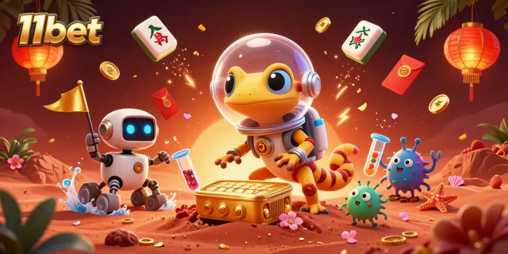 Play exciting games at 11bet while exploring a thrilling Martian casino adventure over red sands.