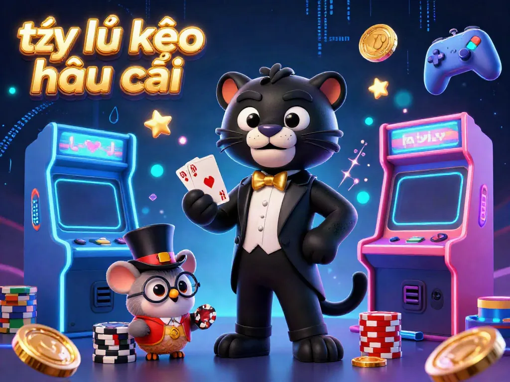 Capture thrilling betting moments with tỷ lệ kèo nhà cái in a vibrant casino-themed illustration.
