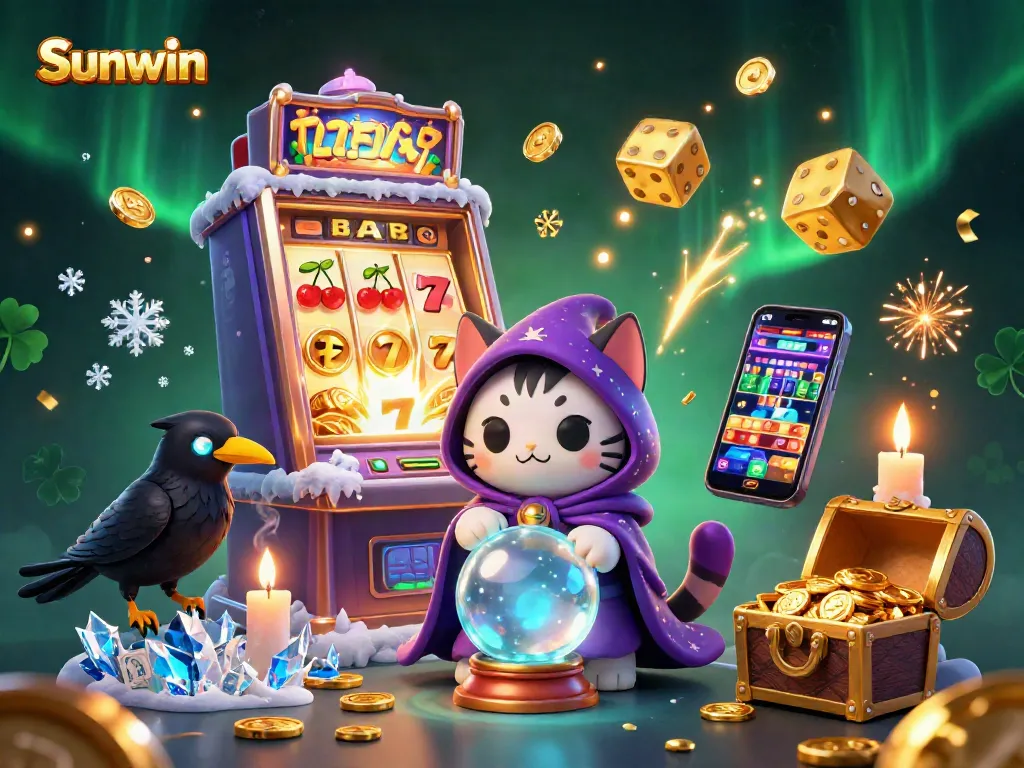 Experience thrilling wins at Sunwin with vibrant 3D characters and dynamic casino elements.