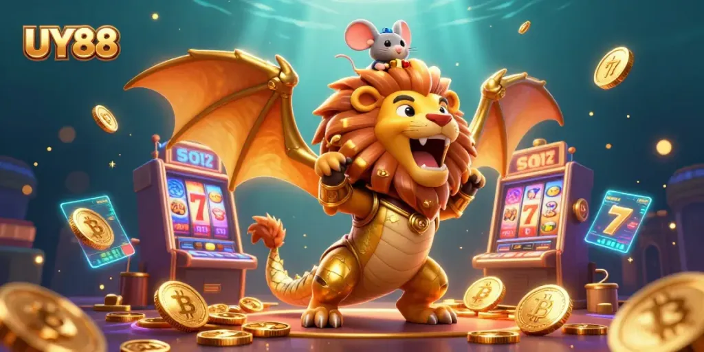 Claim massive jackpots with UY88's thrilling 3D casino experience featuring golden chimera and digital currencies.