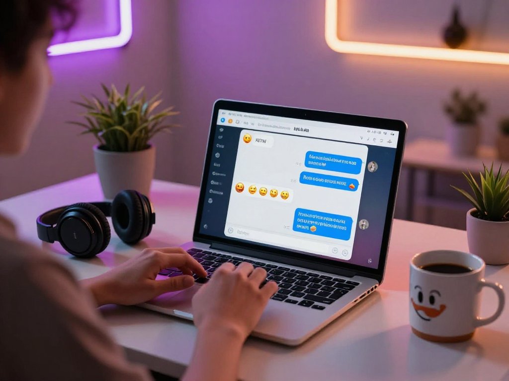 Engaging in nsfw ai chat within a vibrant modern workspace.