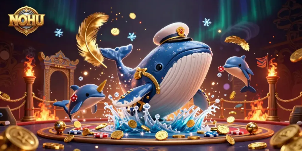 Play exciting games at NOHU with dynamic characters breaching through coins and poker chips!