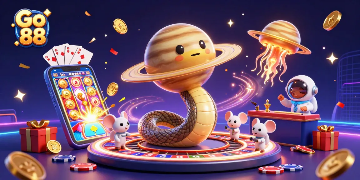 Join the excitement at Go 88 with astronaut mice betting on a cosmic roulette and vibrant slot games!