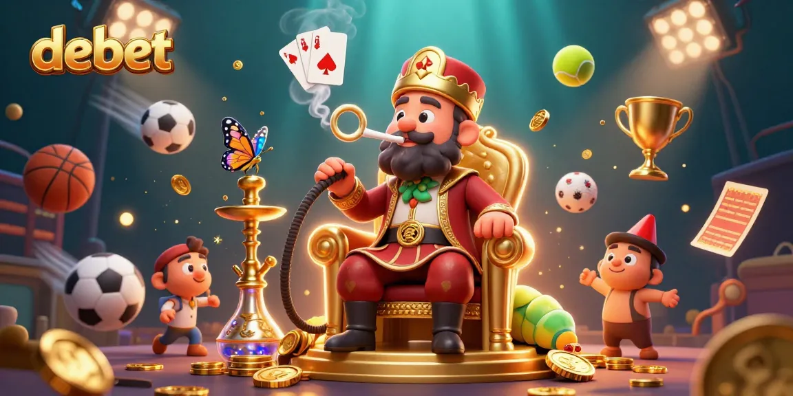 Engage in immersive betting action with Debet's vibrant casino-themed scene featuring dynamic game elements.
