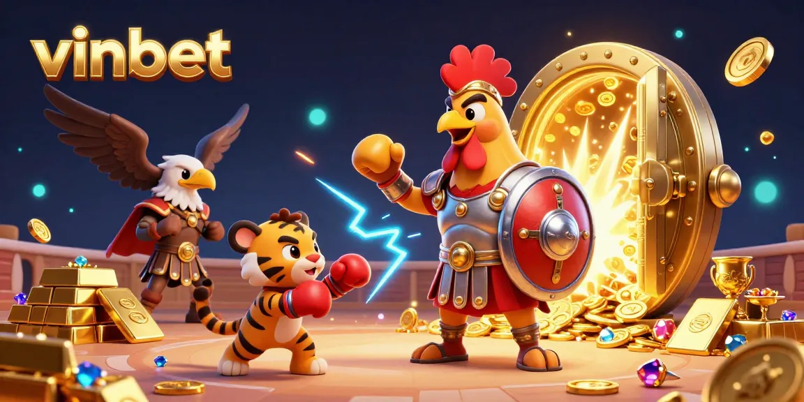 Experience exhilarating gameplay with vinbet, featuring thrilling characters and dazzling treasures in a vibrant casino arena.