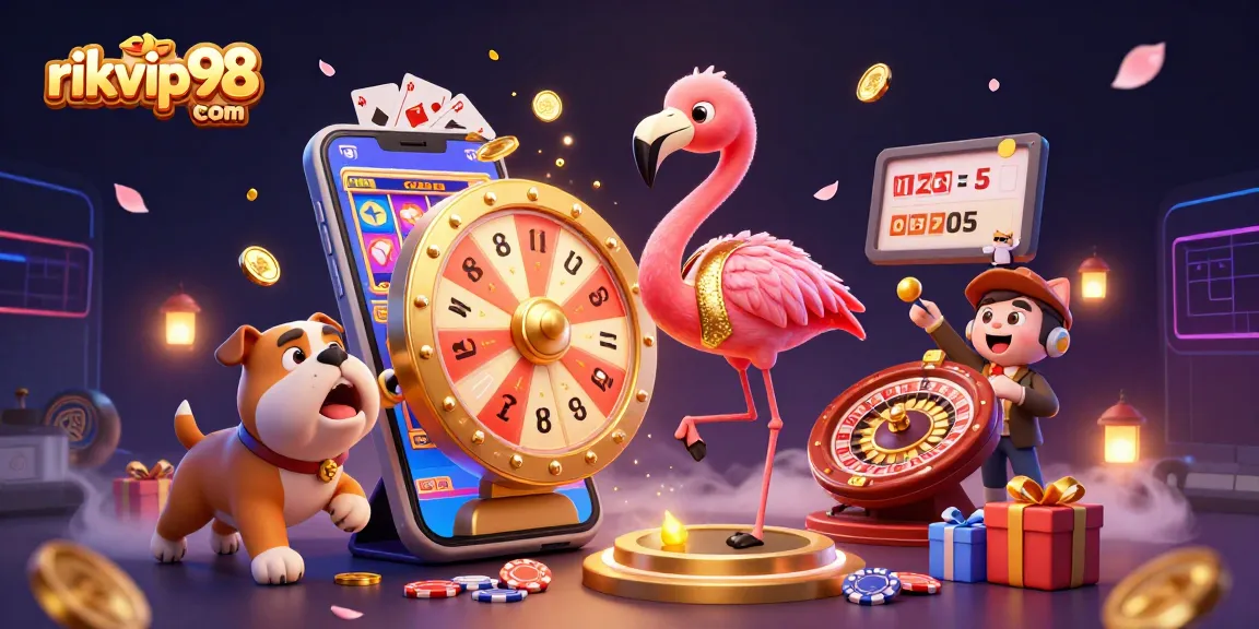 Play exciting slot games and win at rikvip98 com with dynamic 3D characters and vibrant casino elements.