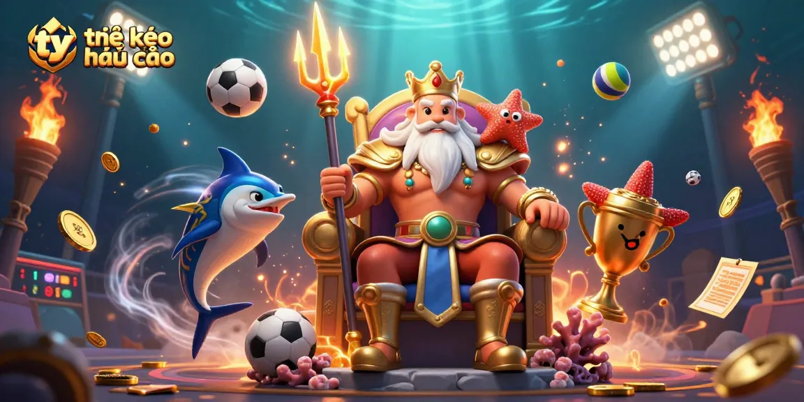 Engage with tỷ lệ kèo nhà cái through vibrant sports-themed visual elements and characters.