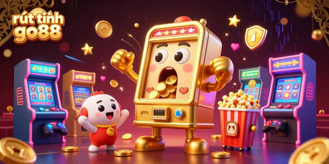 Experience the excitement of rút tiền go88 with golden slot machines celebrating jackpots and vibrant gaming elements.
