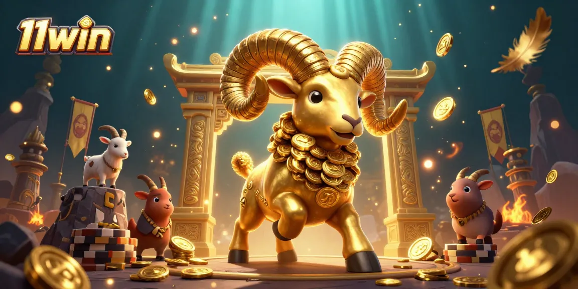 Experience exhilarating winnings with 11win's vibrant gaming adventure featuring golden ram and dynamic elements.