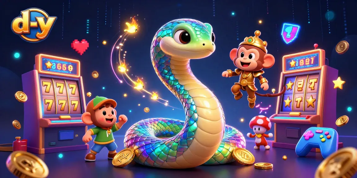 Join the d-y casino adventure with a colorful array of slot machines and playful characters.