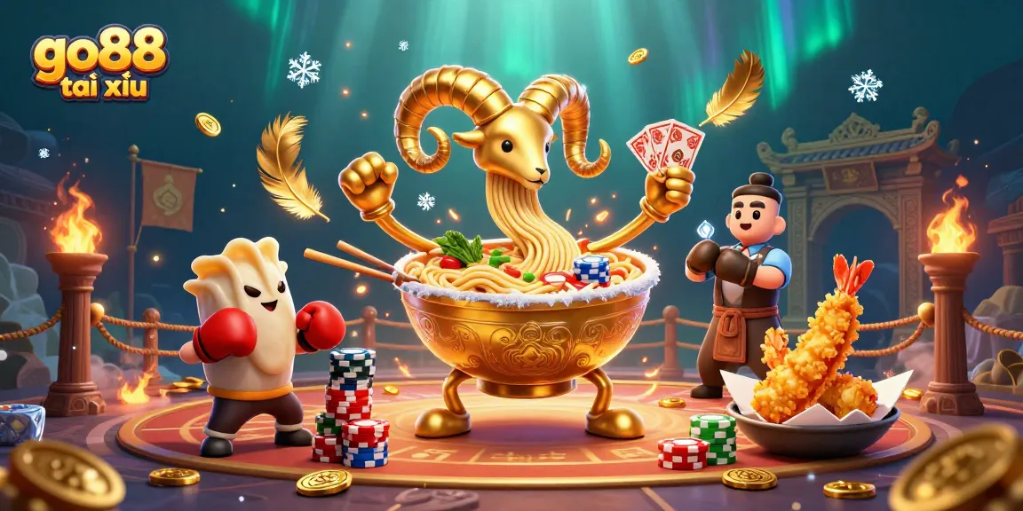 Engage in the exciting go88 tài xỉu game with a vibrant 3D illustration featuring dynamic characters and rich casino elements.