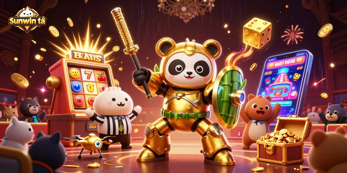 Play sunwin tải with a vibrant 3D casino scene filled with explosive jackpots and colorful game elements.