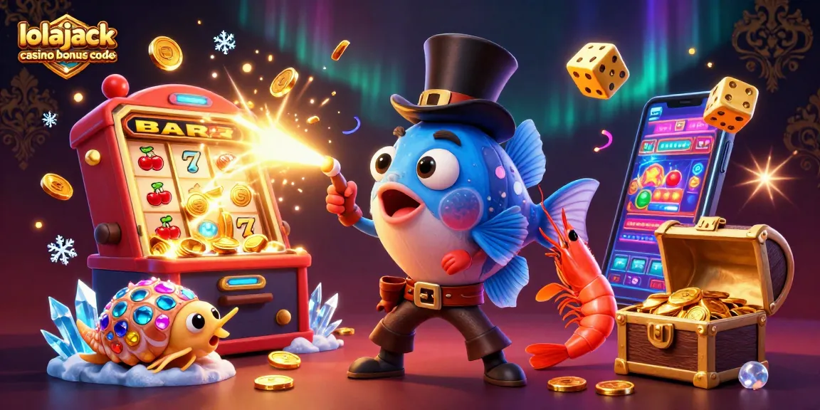 Catch big wins with lolajack casino bonus code in this vibrant casino-themed scene.