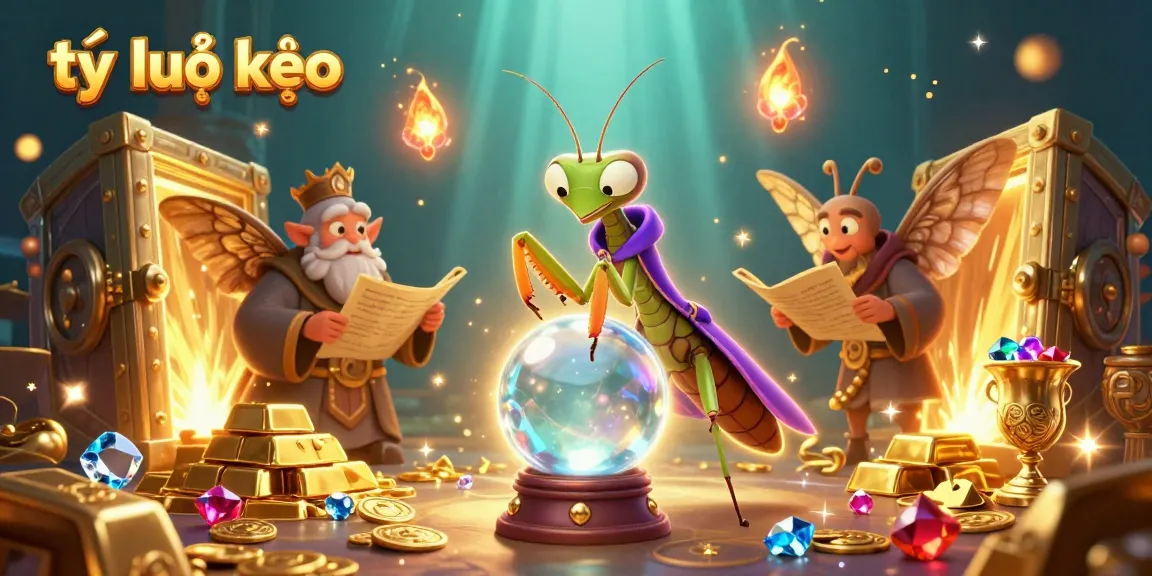 Experience dynamic gambling action with tỷ lệ kèo and mystical characters in vibrant 3D illustration.