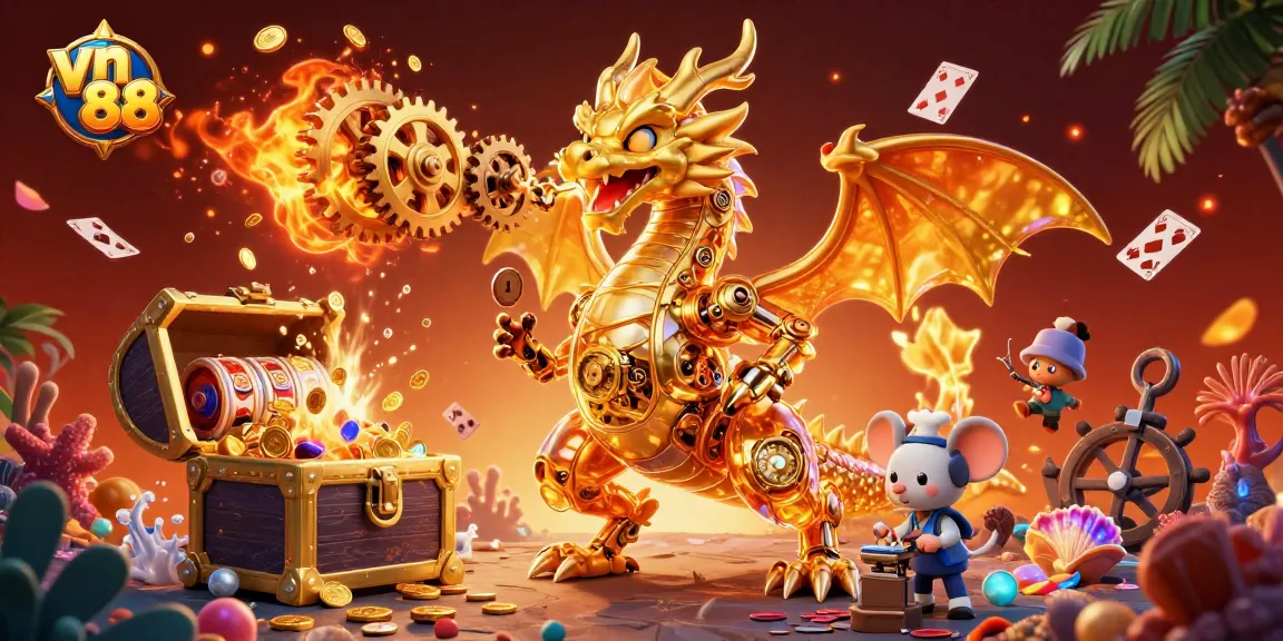 Experience exciting wins with vn 88 by spinning vibrant slot reels amidst a dazzling 3D casino realm.