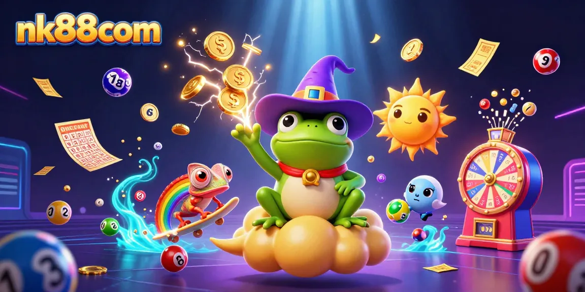 Experience the thrill of nk88com lottery games with vibrant characters, golden coins, and dynamic action.