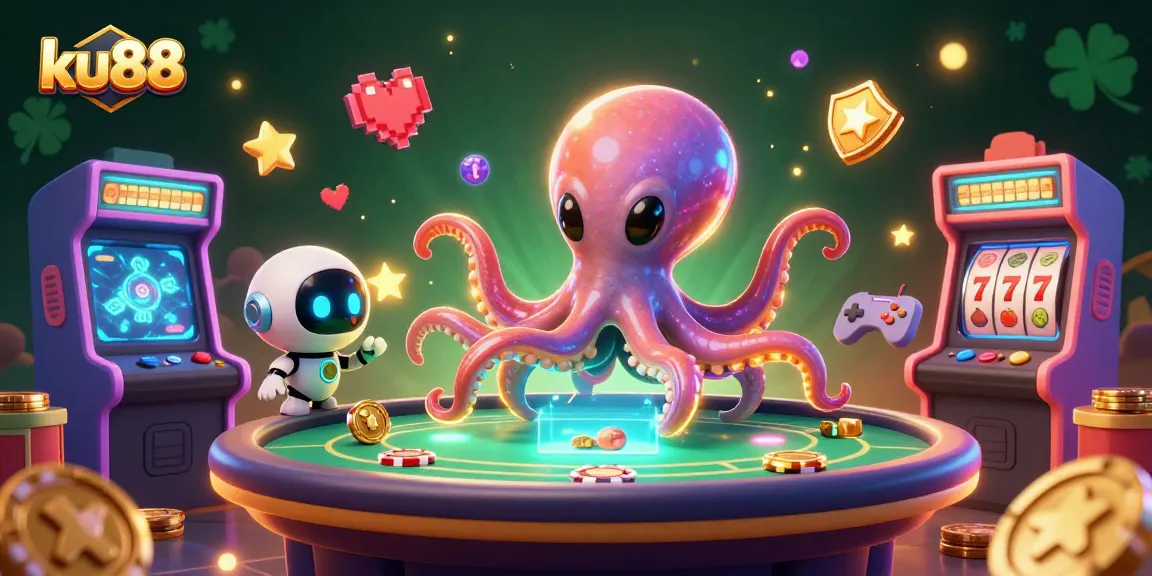 Engage in a thrilling ku88 experience at an alien casino with vibrant game elements.