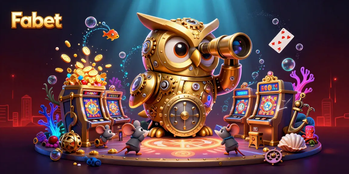 Experience Fabet with a dynamic casino scene featuring a golden owl and engaging game elements