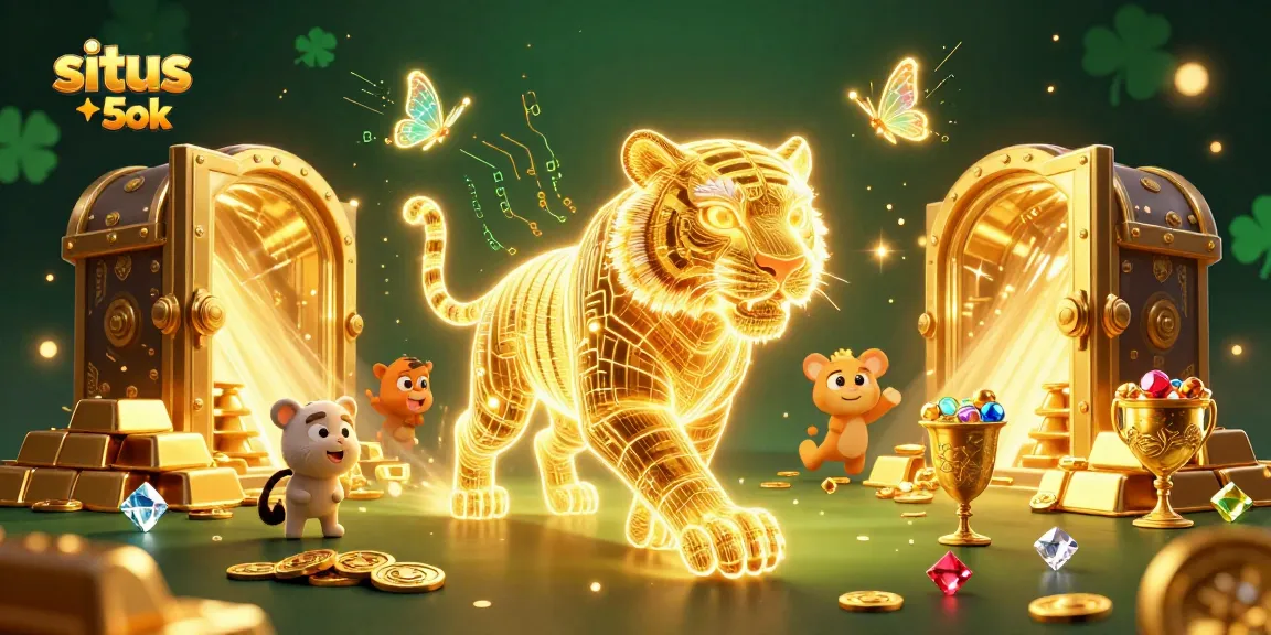 Engage with situs slot 5k while exploring a vibrant digital casino scene filled with treasures.